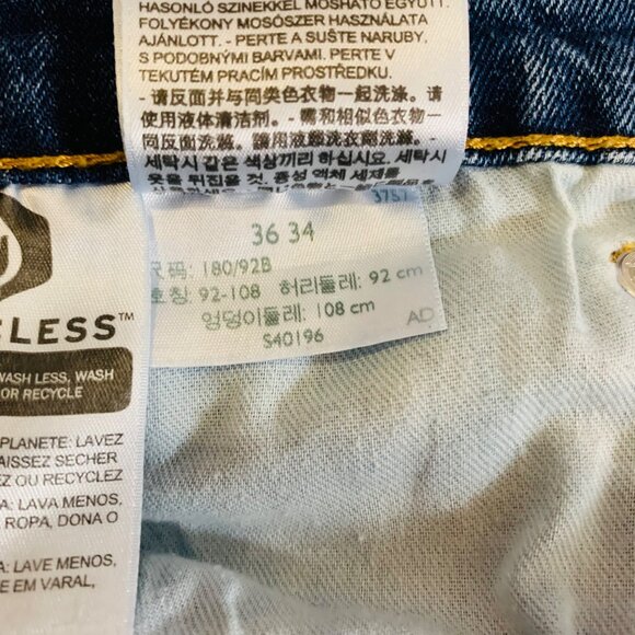 Levis 514 Mens Straight Fit Size 36x34 Blue Medium Wash Stretch Everyday Work - Picture 10 of 14